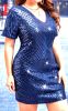 Adult Female Costumes to Hire - Navy Sequin Dress - 3XL